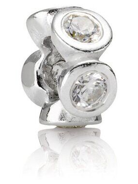 PANDORA Lights Clear CZ Spacer Authentic Sterling Silver Zirconia Eye-Catching